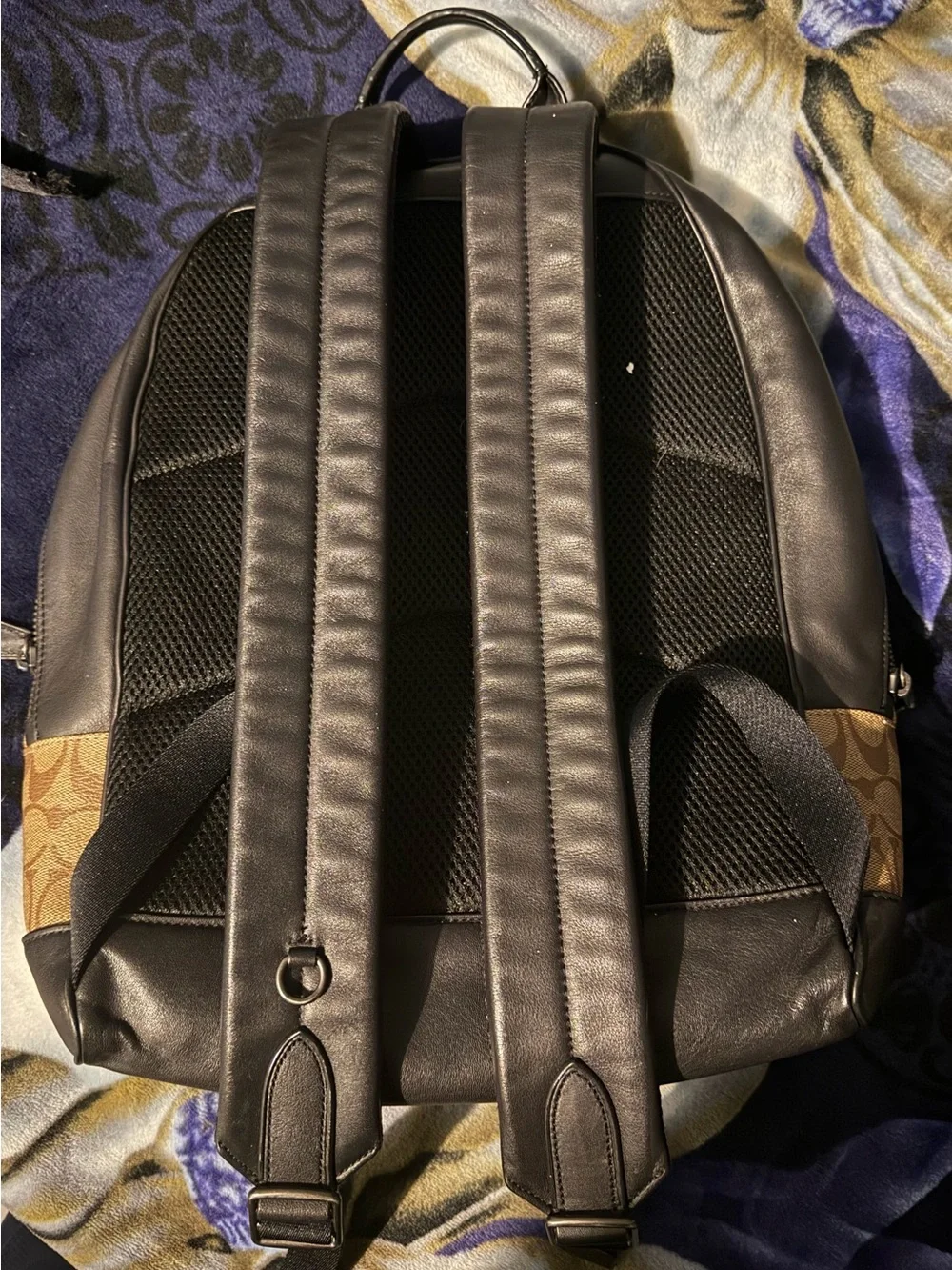 Coach Men’s Signature Canvas Backpack in Khaki/Black